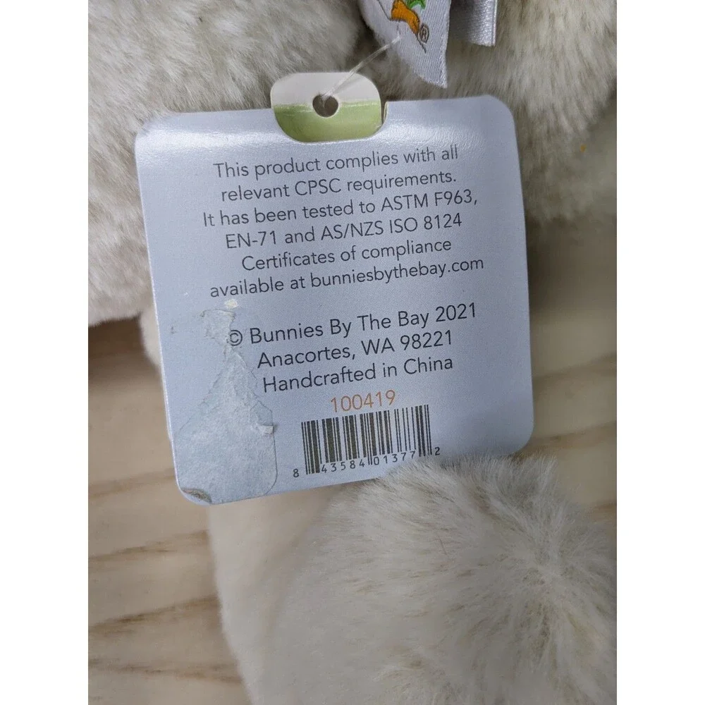 Bunnies By The Bay FLOPPY NIBBLE Cream Bunny Rabbit  Plush Lovey Paper Tags Gift